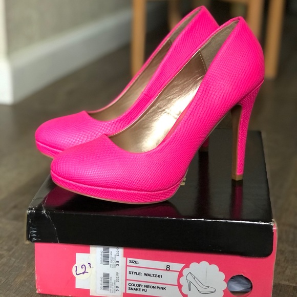 Charlotte Russe Shoes - Charlotte Russe Neon Pink Heels